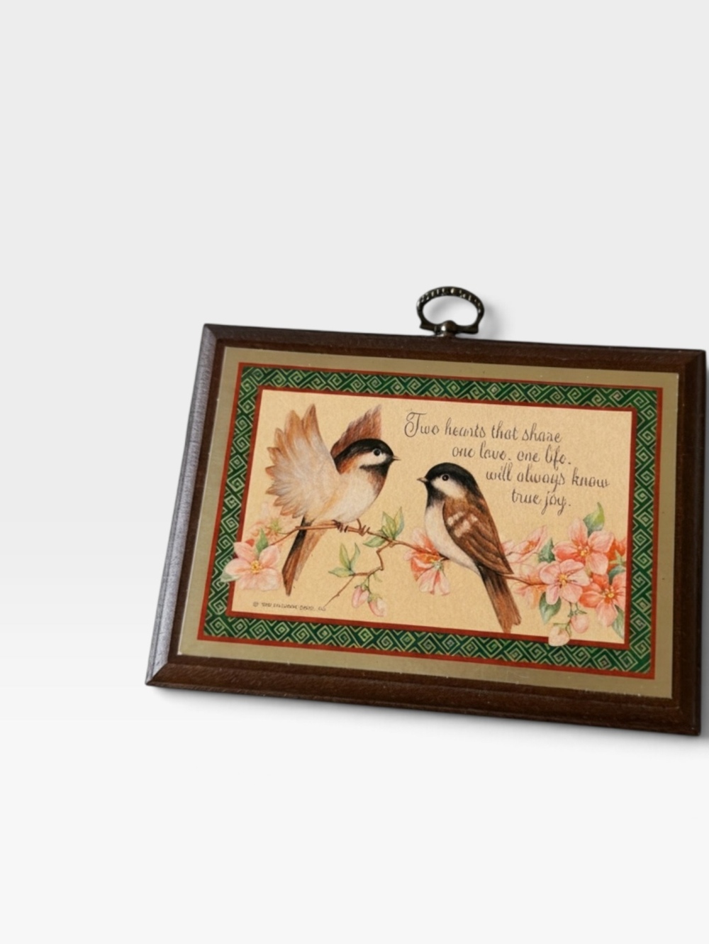 Vintage 1980 Hallmark Birds Wall Plaque with Inspirational Quote, 5”x7”